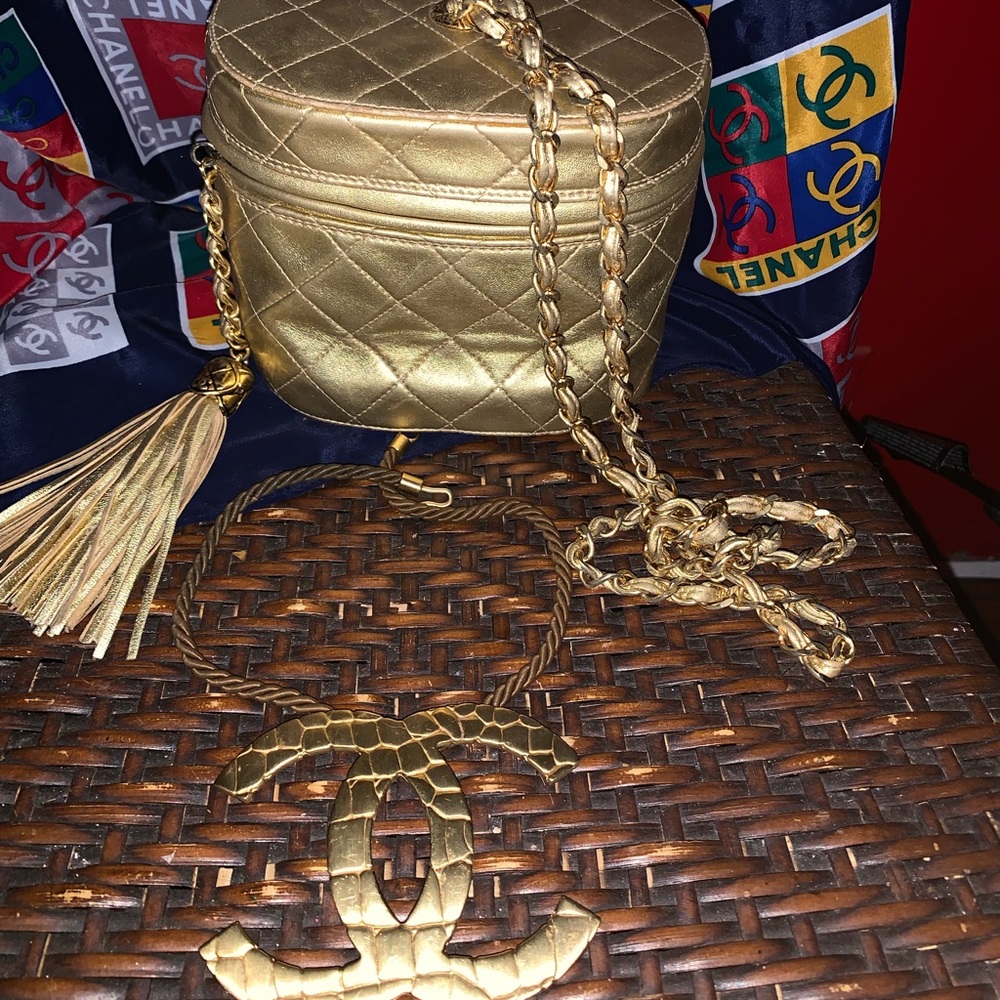 CHANEL Gold Crossbody Bag